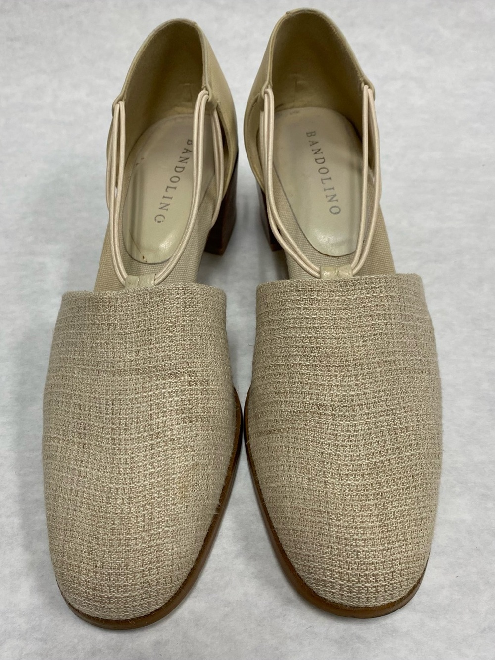 Bandolino Neutral Beige Woven Slip-on Loafers Size 8 Casual Y2K Preppy Mom Vibes